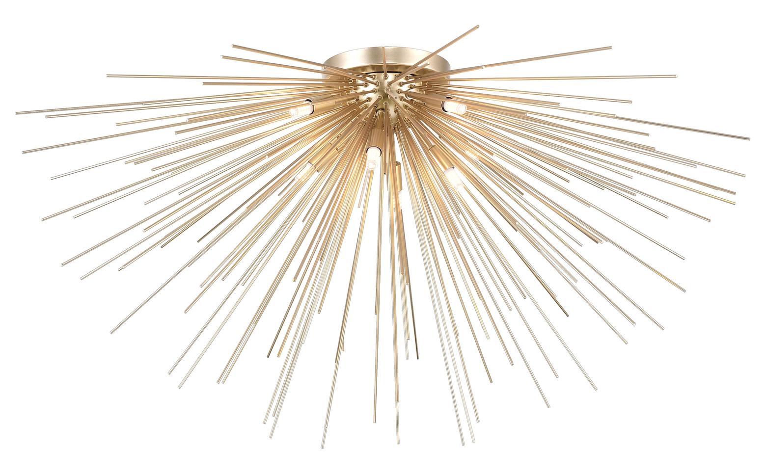 8 Light Flush Mount With Gold Leaf Finish by CWI Lighting