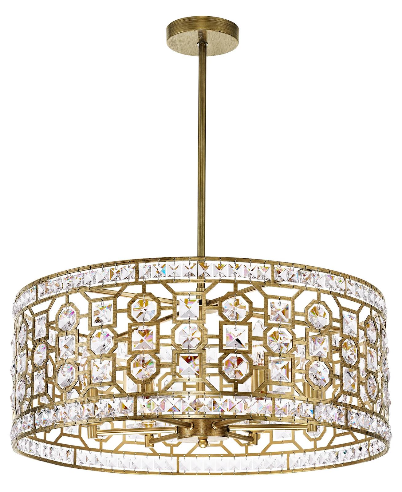 6 Light Chandelier With Champagne Finish by CWI Lighting