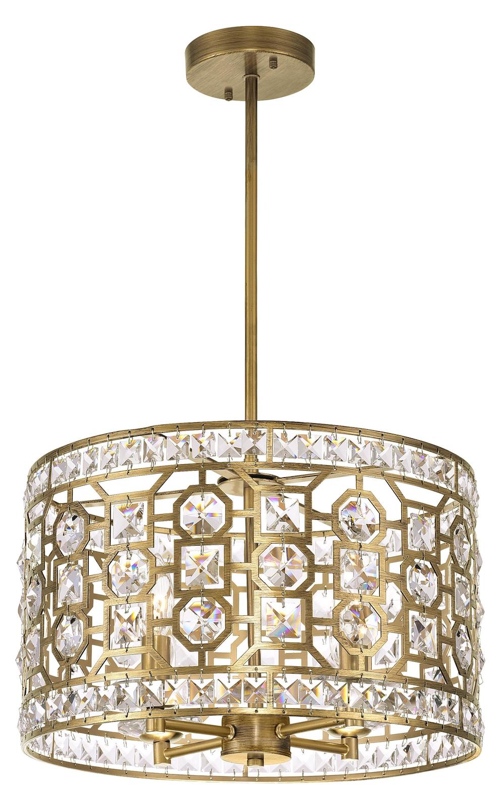 4 Light Chandelier With Champagne Finish by CWI Lighting