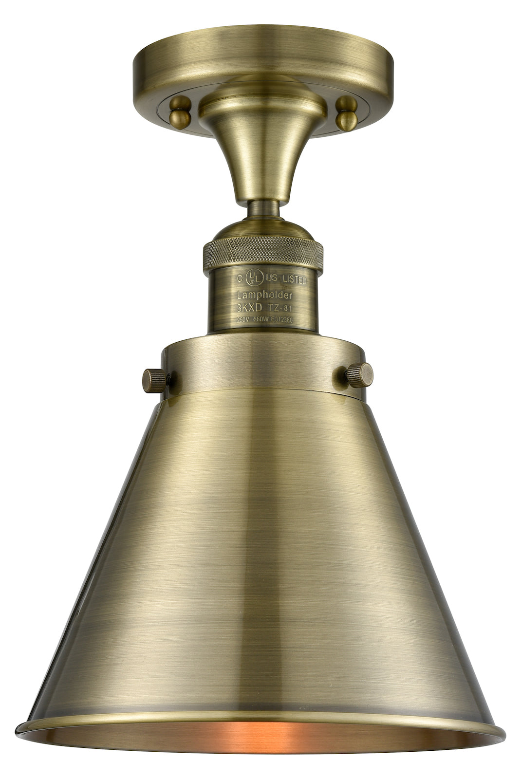 1 Light Vintage Dimmable Led Semi-Flush Mount by Innovations Lighting