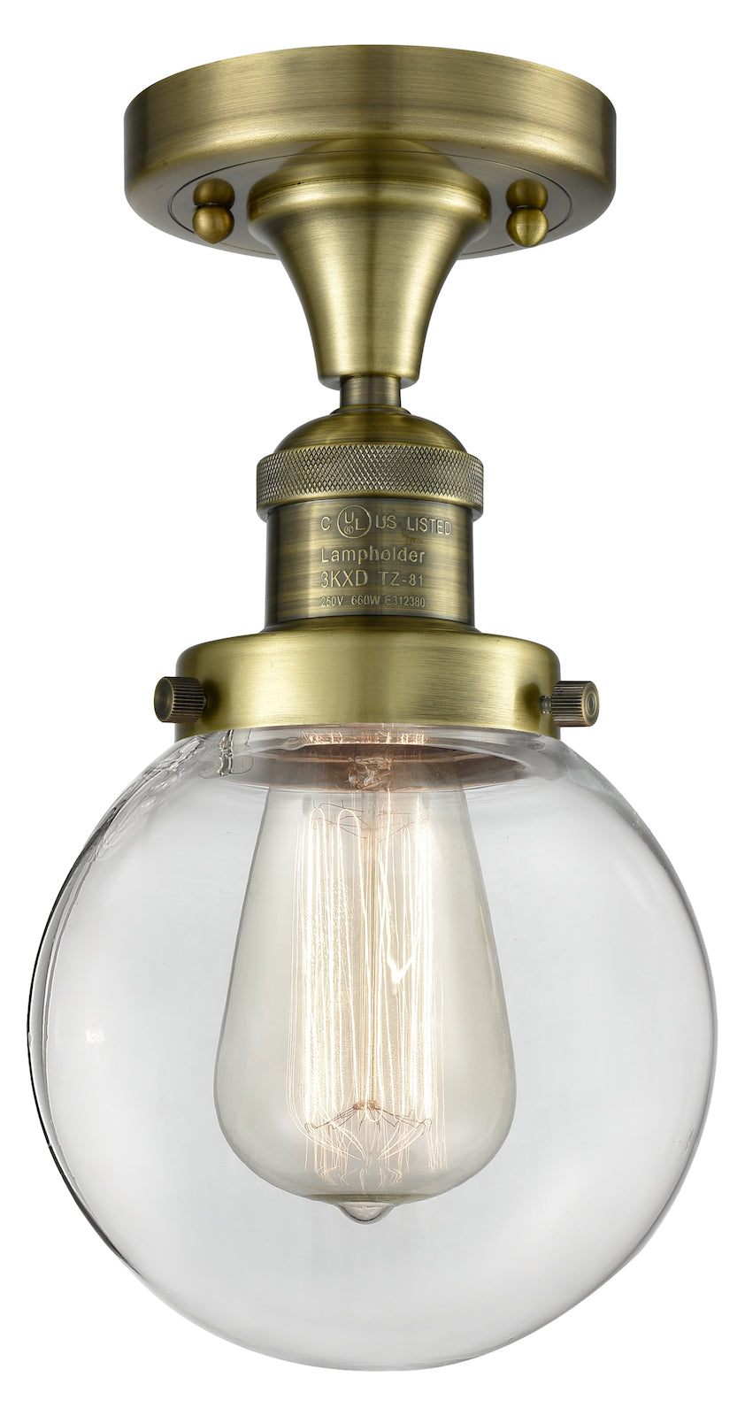 1 Light Vintage Dimmable Led Flush Mount by Innovations Lighting
