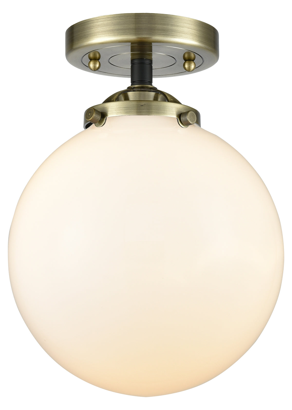1 Light Vintage Dimmable White Glass Led Semi-Flush Mount by Innovations Lighting