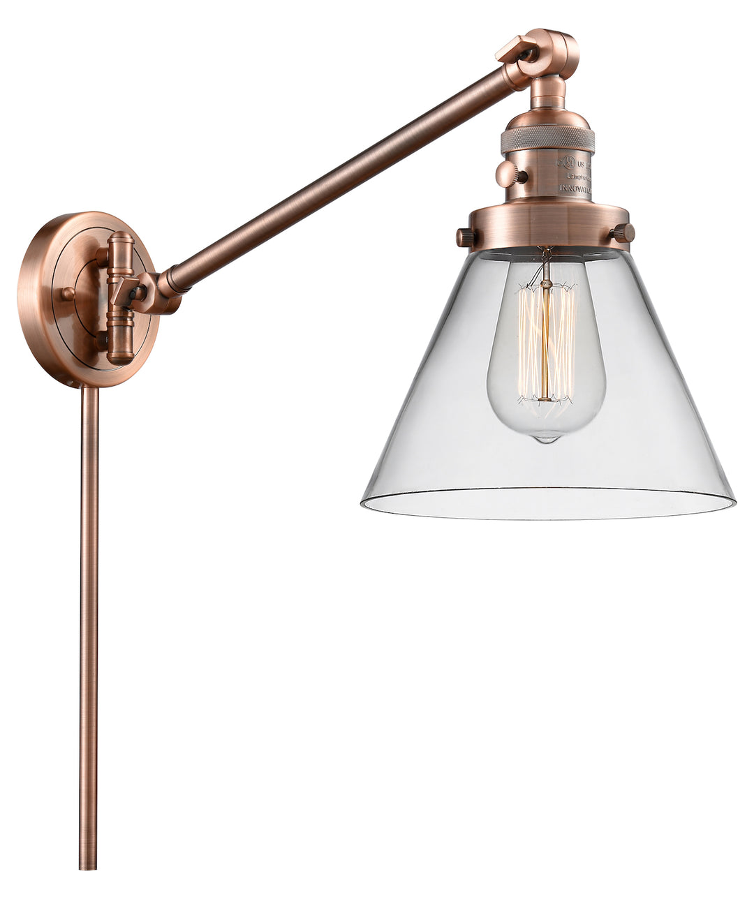 1 Light Vintage Dimmable Led Swing Arm by Innovations Lighting
