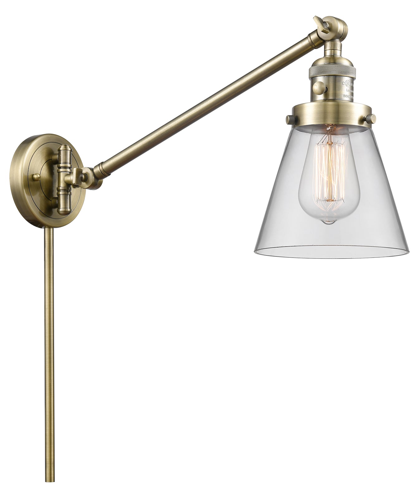 1 Light Vintage Dimmable Led Swing Arm by Innovations Lighting
