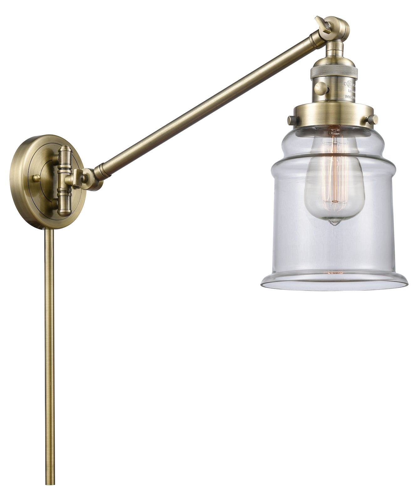 1 Light Vintage Dimmable Led Swing Arm by Innovations Lighting