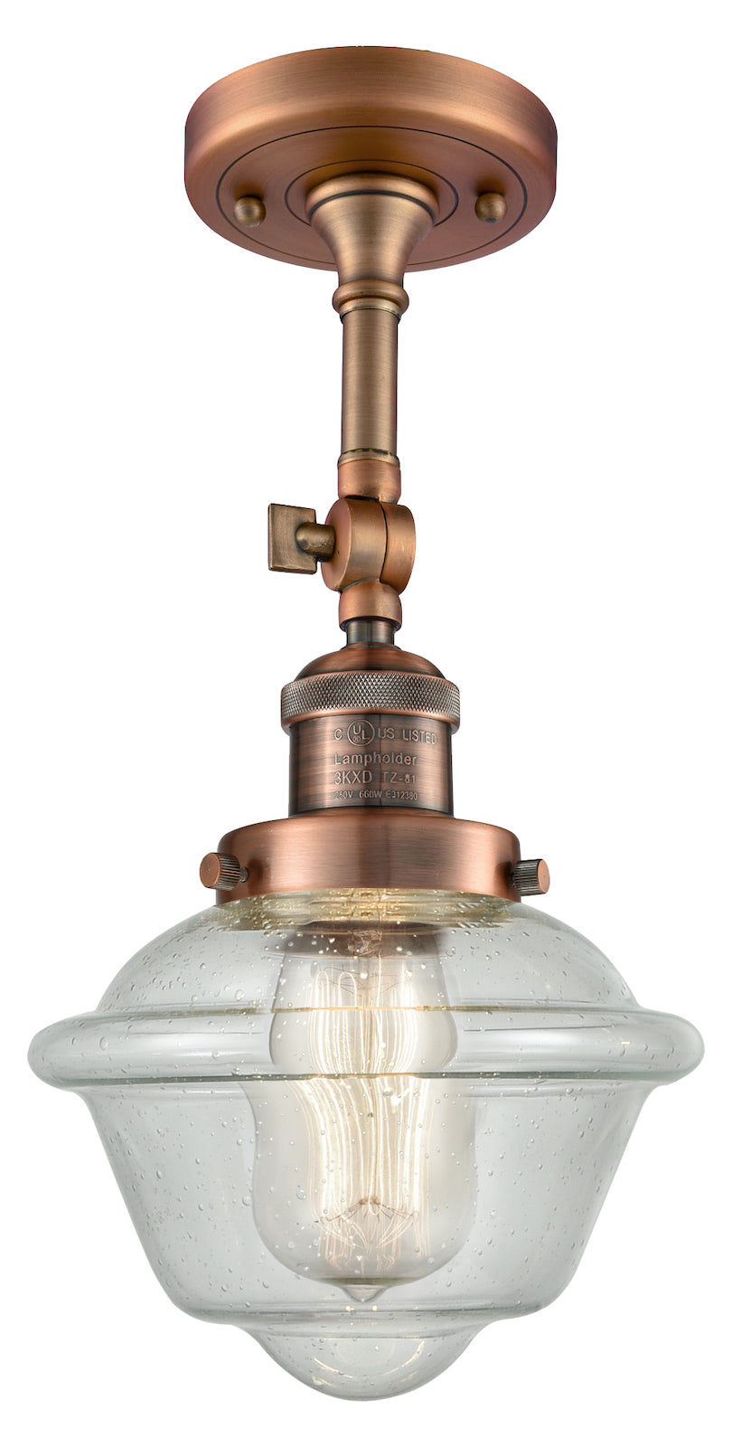 1 Light Vintage Dimmable Led Semi-Flush Mount by Innovations Lighting