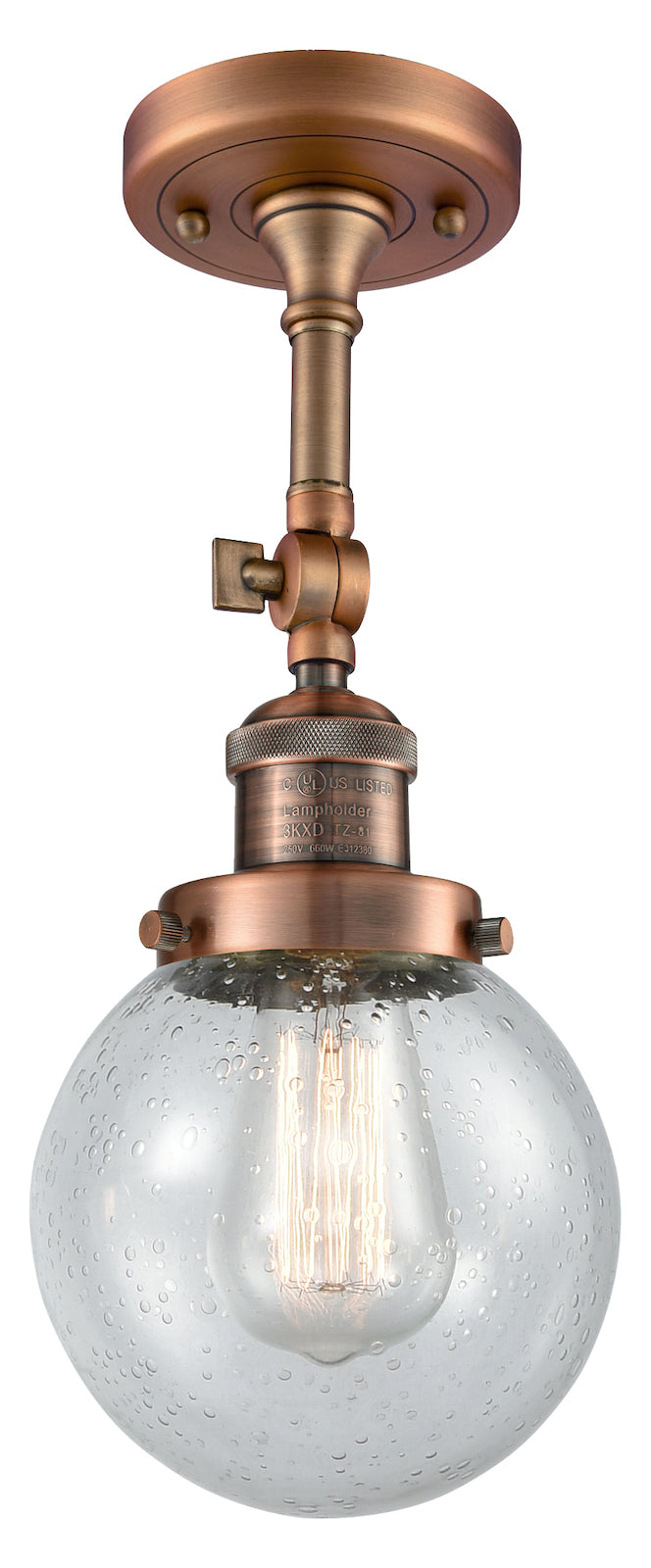 1 Light Vintage Dimmable Led Semi-Flush Mount by Innovations Lighting