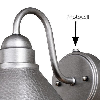 10-in Outdoor Wall Light Brushed Pewter