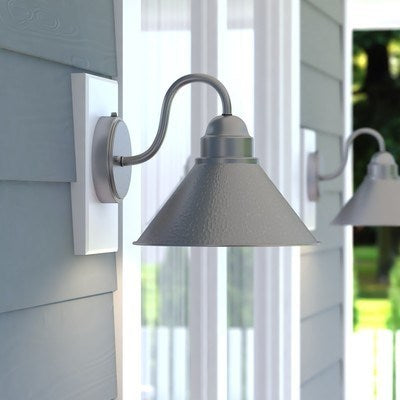10-in Outdoor Wall Light Brushed Pewter