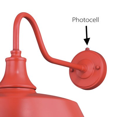 15-in Outdoor Wall Light Red and White