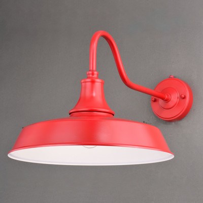 15-in Outdoor Wall Light Red and White