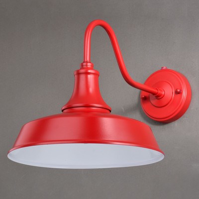 12-in Outdoor Wall Light Red and White
