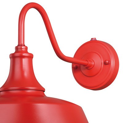 12-in Outdoor Wall Light Red and White
