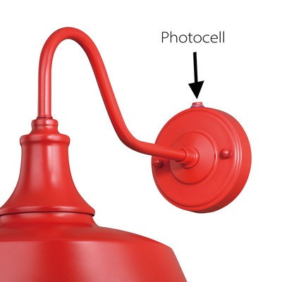 12-in Outdoor Wall Light Red and White