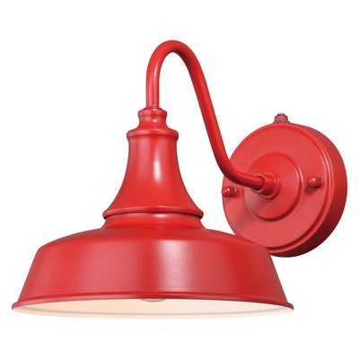 9-in Outdoor Wall Light Red and White by Vaxcel International