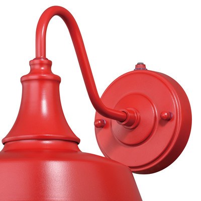 9-in Outdoor Wall Light Red and White