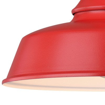 9-in Outdoor Wall Light Red and White