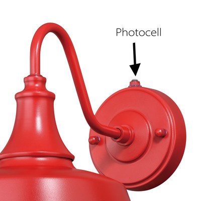 9-in Outdoor Wall Light Red and White
