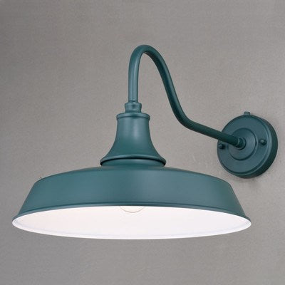 15-in Outdoor Wall Light Hunter Green and White