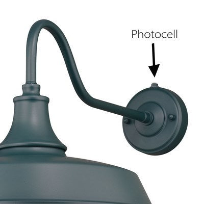15-in Outdoor Wall Light Hunter Green and White