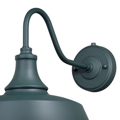 12-in Outdoor Wall Light Hunter Green and White
