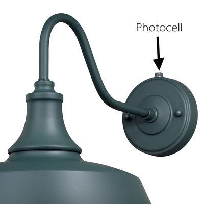 12-in Outdoor Wall Light Hunter Green and White