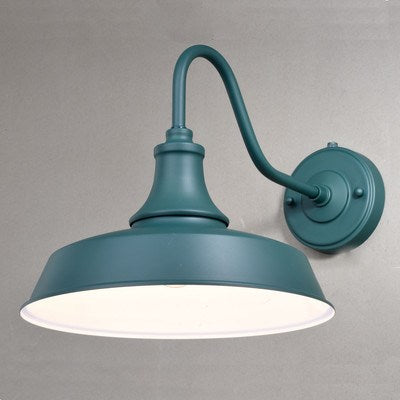 12-in Outdoor Wall Light Hunter Green and White