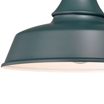 9-in Outdoor Wall Light Hunter Green and White
