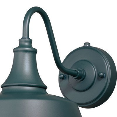 9-in Outdoor Wall Light Hunter Green and White