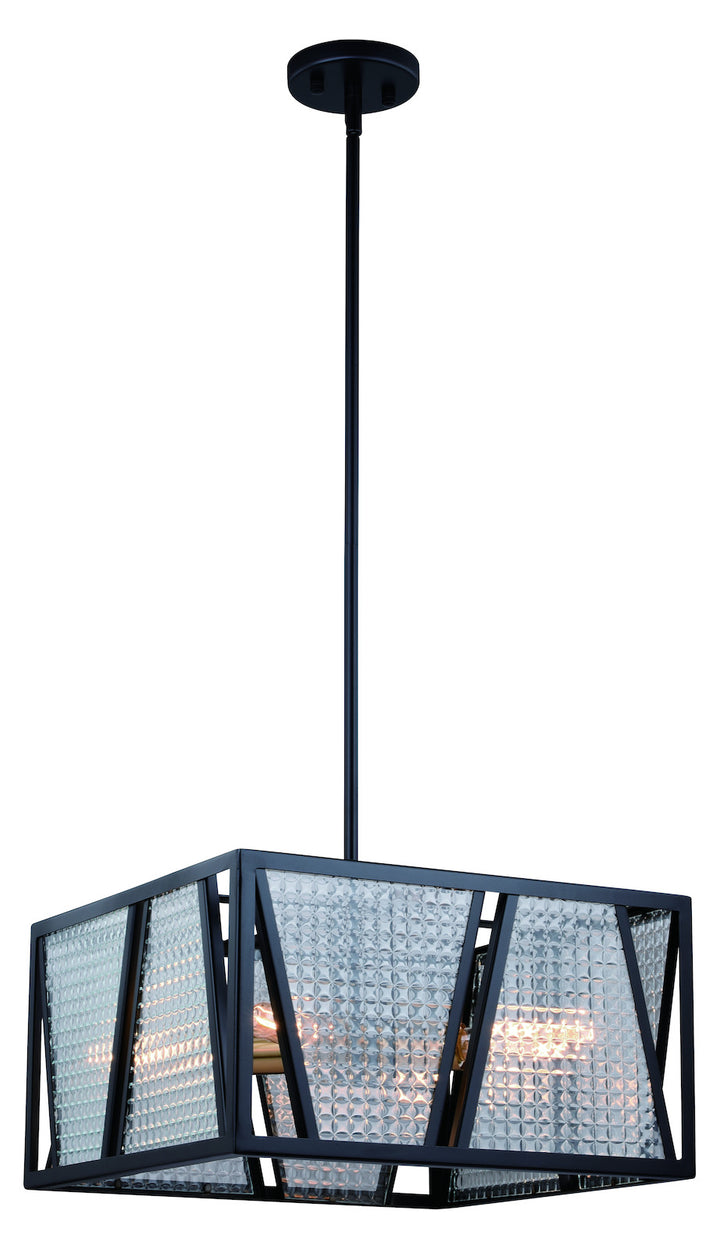 4L Dual Mount Pendant/Semi-Flush Mount Black with Natural Brass by Vaxcel International