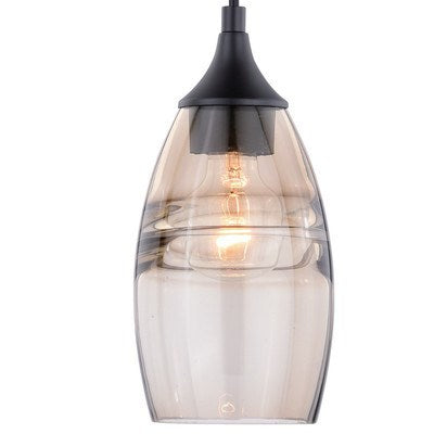 4.75-in Mini Pendant Amber Fog Glass Oil Rubbed Bronze