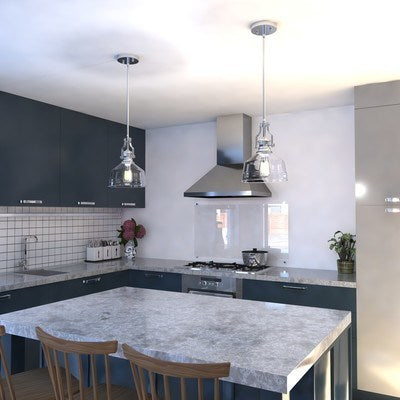 9-in Mini Pendant Satin Nickel