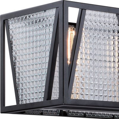 5L Linear Chandelier Black with Natural Brass