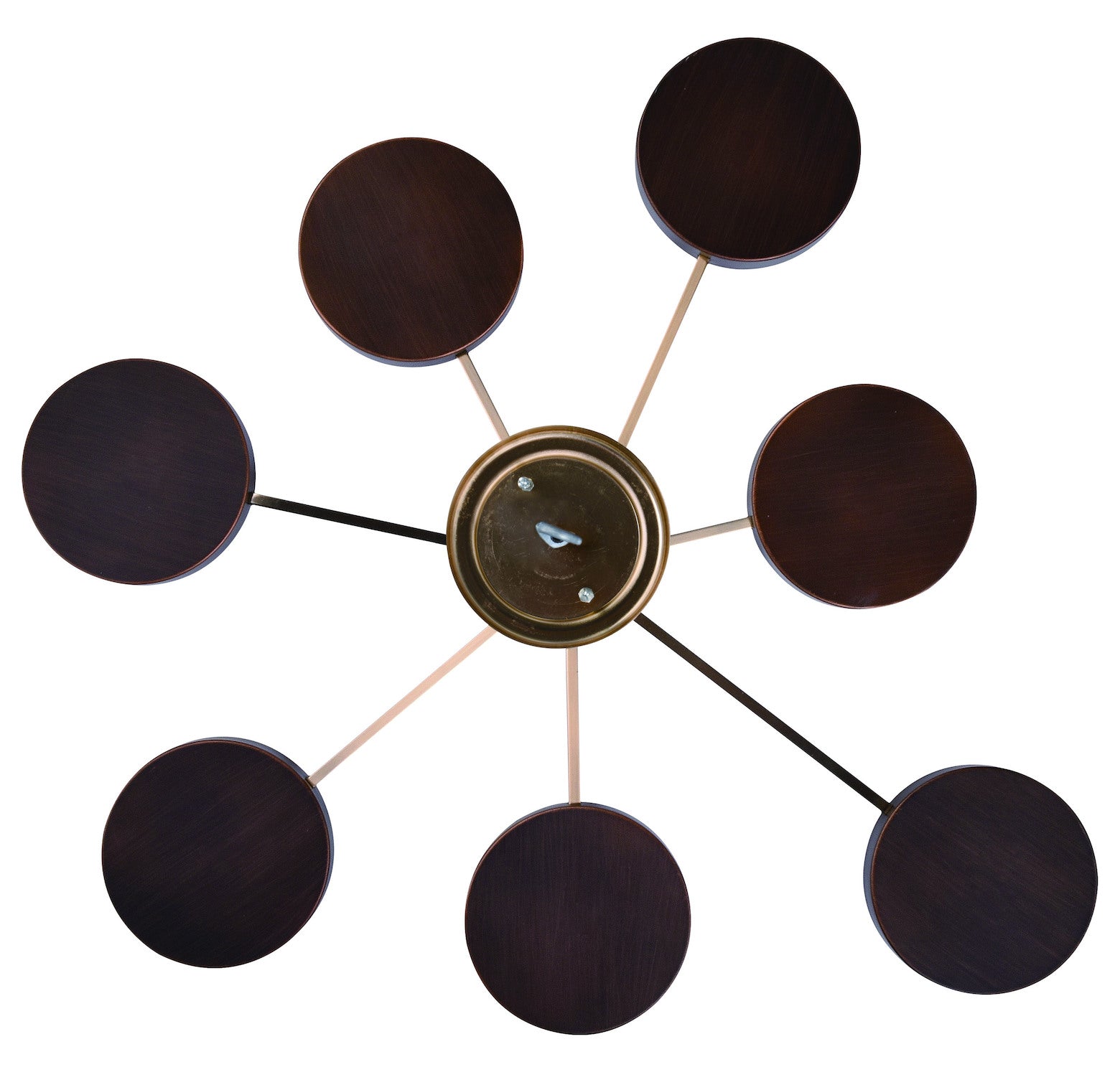 7L Chandelier Architectural Bronze and Natural Brass