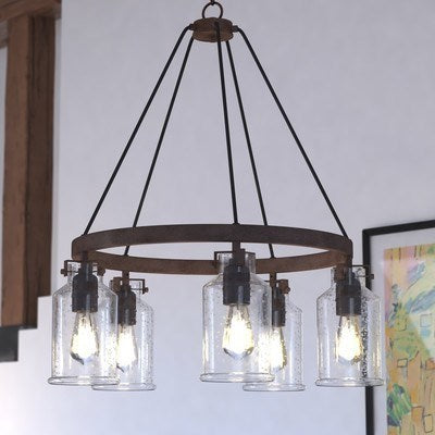 5L Chandelier Textured Rustic Bronze