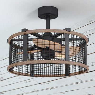 21-in LED Ceiling Fan Oil Rubbed Bronze and Burnished Teak