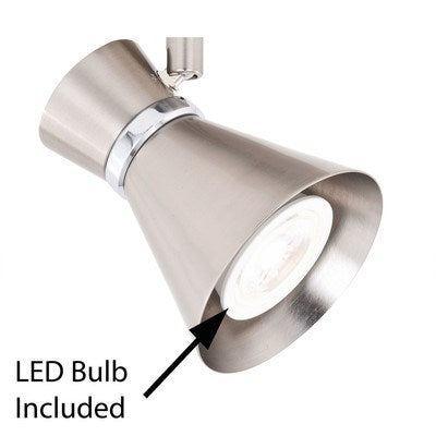 4L LED Directional Ceiling Light Brushed Nickel and Chrome