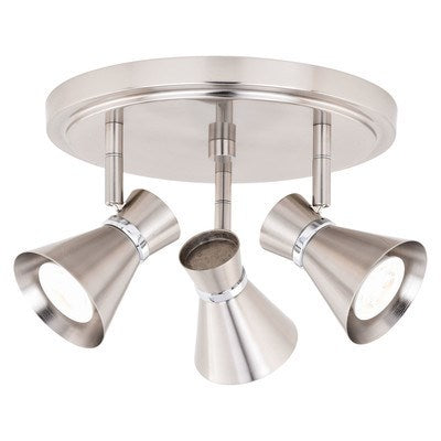 3L LED Directional Ceiling Light Brushed Nickel and Chrome by Vaxcel International