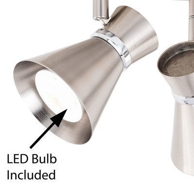 3L LED Directional Ceiling Light Brushed Nickel and Chrome