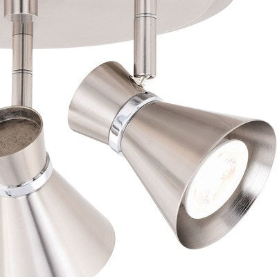 3L LED Directional Ceiling Light Brushed Nickel and Chrome