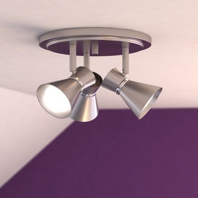 3L LED Directional Ceiling Light Brushed Nickel and Chrome