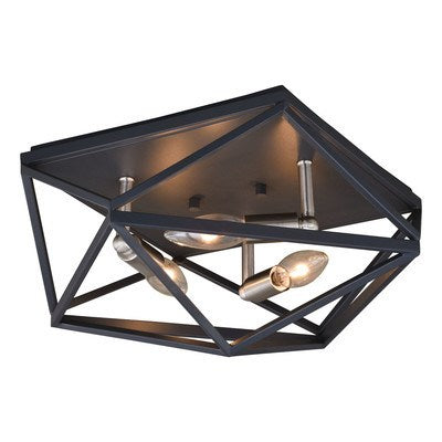15-in Flush Mount Ceiling Light Black Graphite and Satin Nickel by Vaxcel International