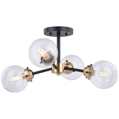 20-in Semi Flush Ceiling Light Oil Rubbed Bronze and Muted Brass by Vaxcel International