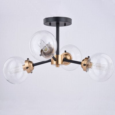 20-in Semi Flush Ceiling Light Oil Rubbed Bronze and Muted Brass