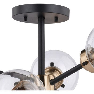 25-in Semi Flush Ceiling Light Oil Rubbed Bronze and Muted Brass