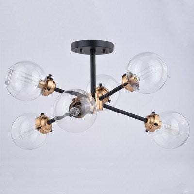 25-in Semi Flush Ceiling Light Oil Rubbed Bronze and Muted Brass