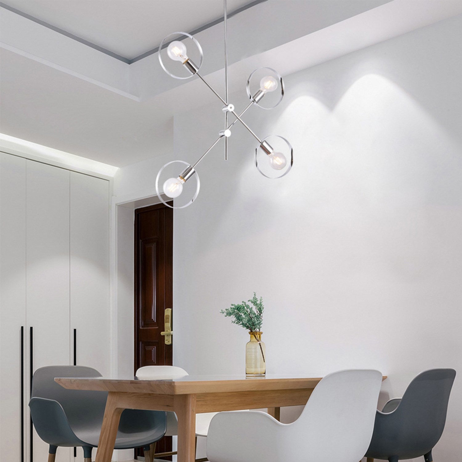 4 Lights Chrome Ceiling Fixture