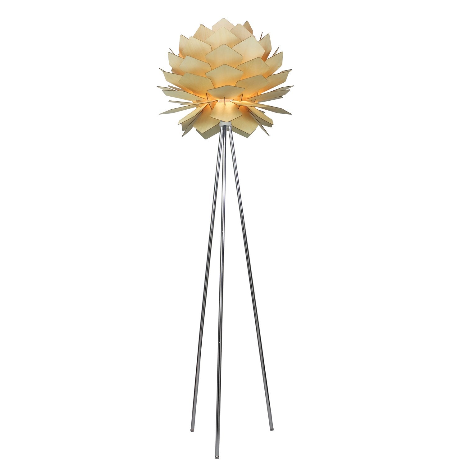 1 Light Chrome Floor Lamp by Bethel
