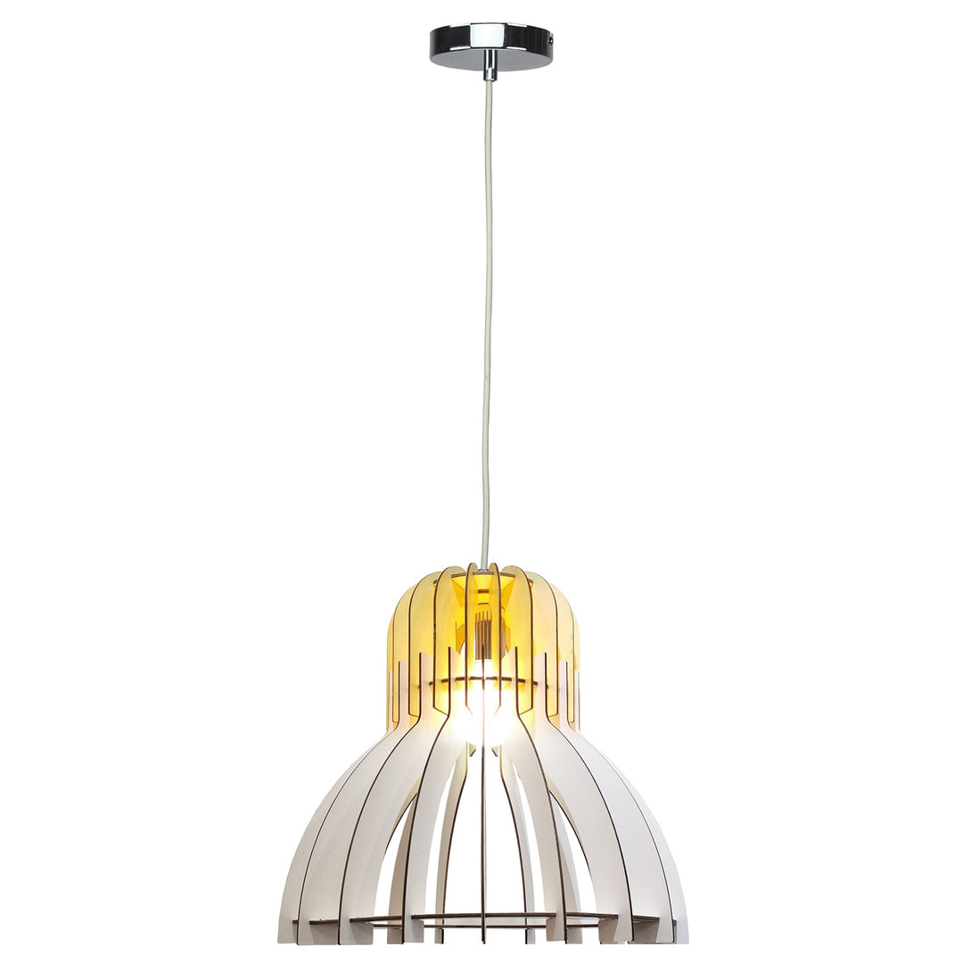 1 Light White Single Pendant Light by Bethel