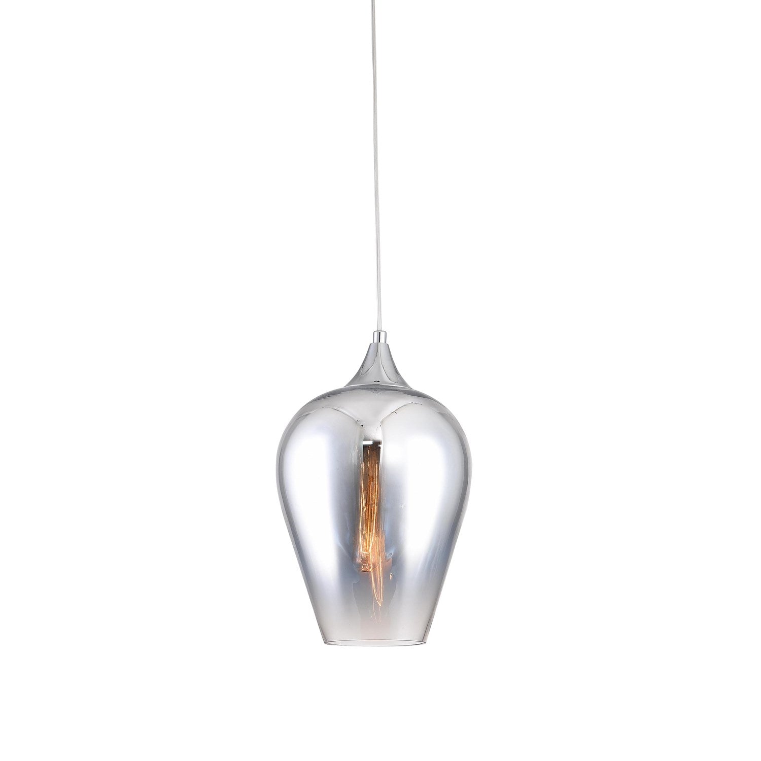 1 Light Chrome Single Penant Lighting by Bethel